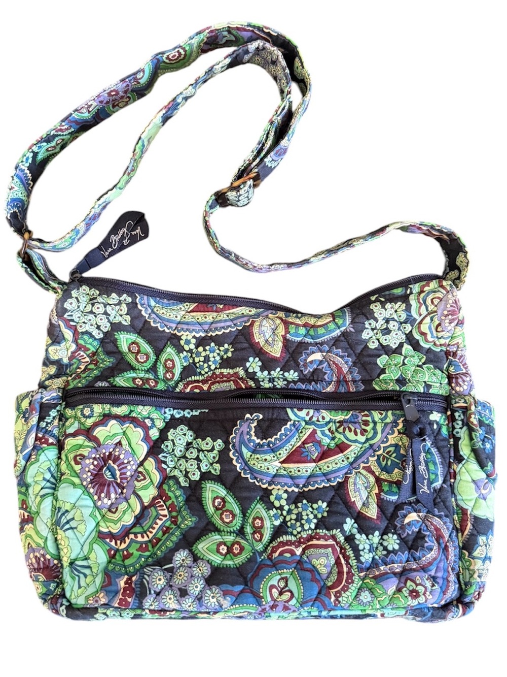Vera Bradley Windsor Retired Y2K Quilted Blue Paisley Crossbody Bag Vintage - Picture 2 of 5